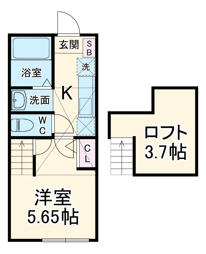 ラクセル三ツ沢の間取り
