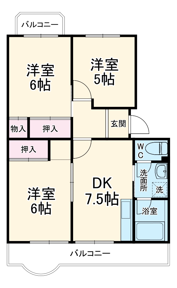 シャトーブラン村田Ⅰの間取り