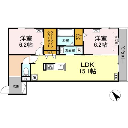 Deサーン B棟の間取り