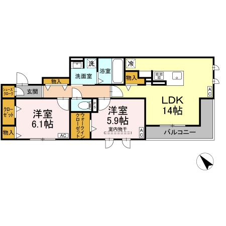 Deサーン B棟の間取り