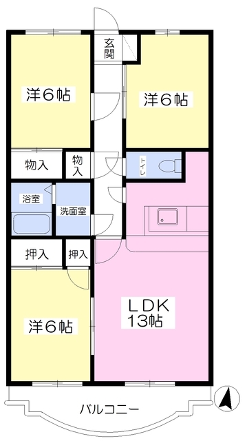 アドヴィスマンションの間取り