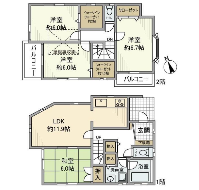 立野戸建の間取り