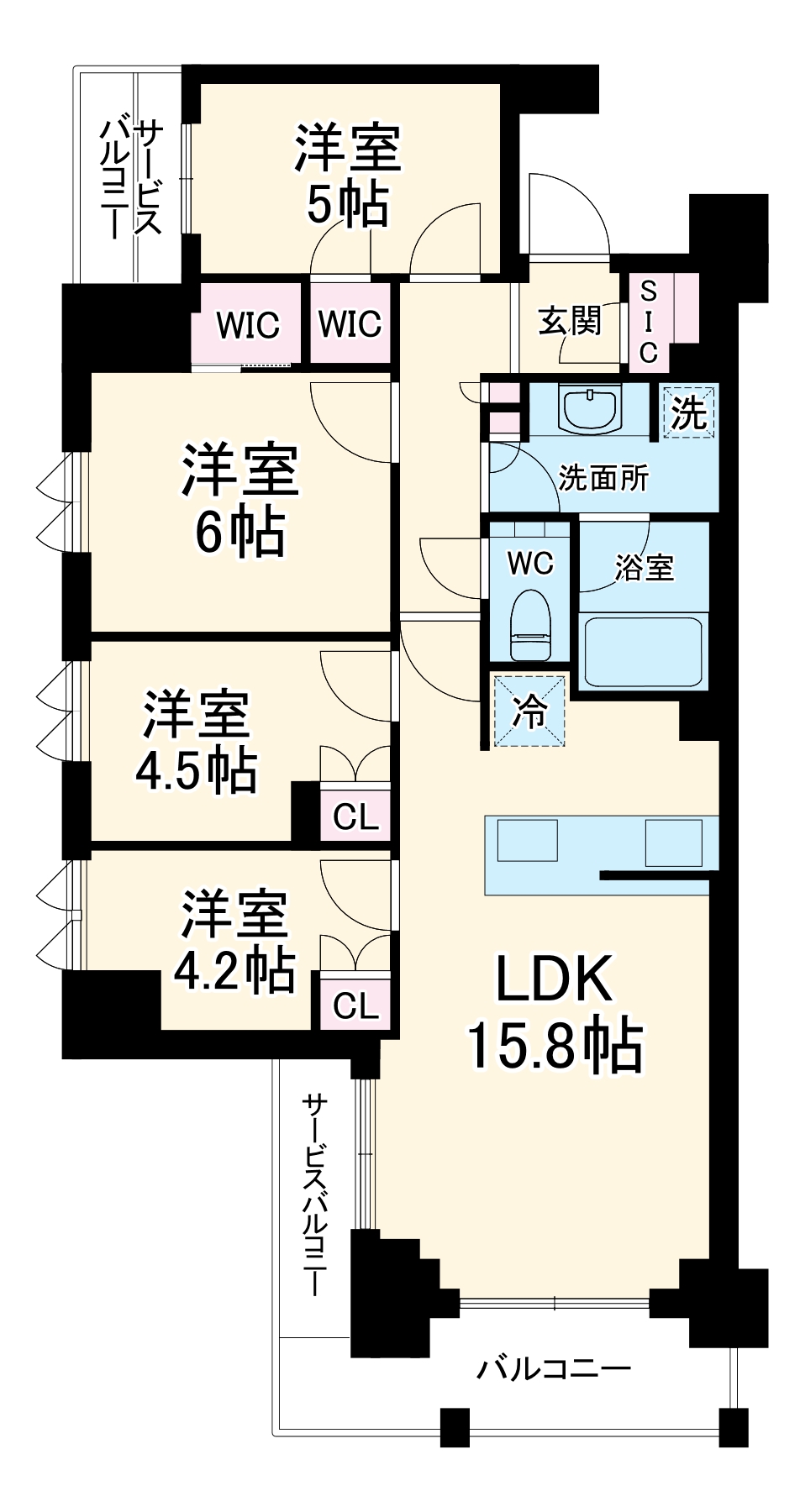 プレディアコート鷺沼・703号室の間取り