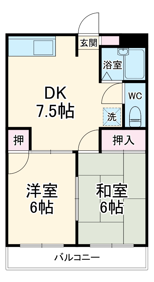 パレスヤナガワの間取り