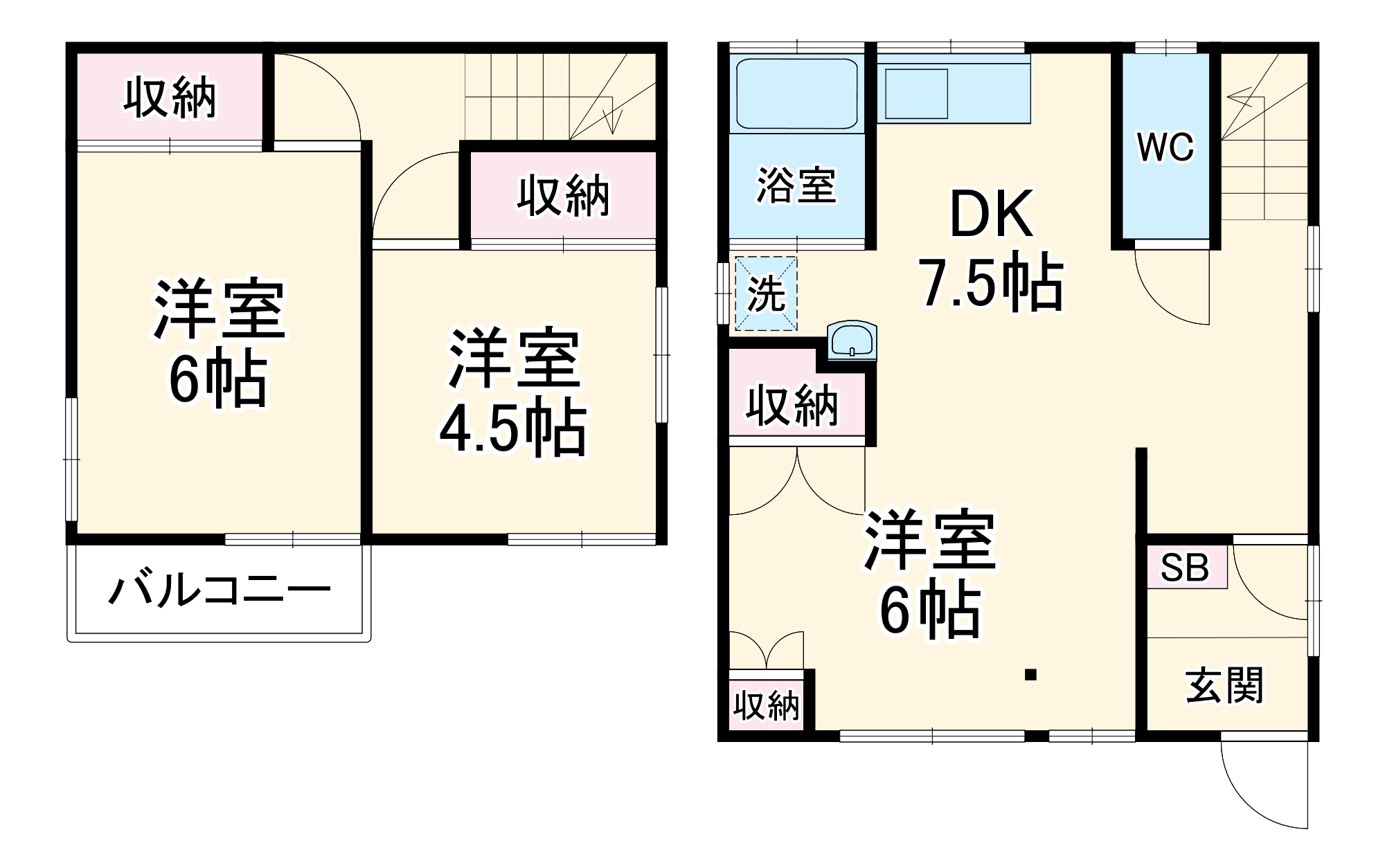 寺尾釜田戸建ての間取り