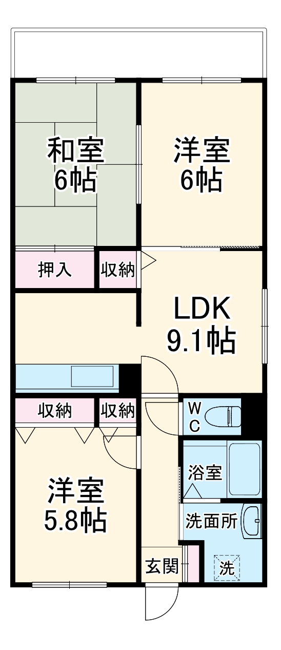 パークヒルズ三部の間取り