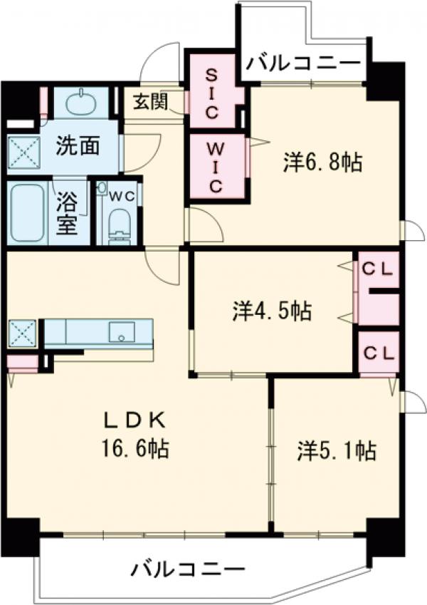 S-RESIDENCE藤崎balmの間取り