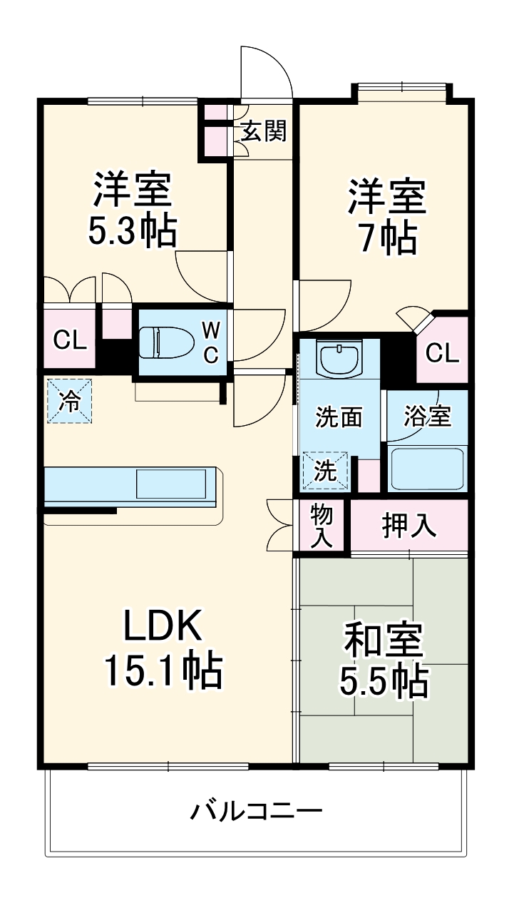 サンクレイドル松戸弐番館の間取り