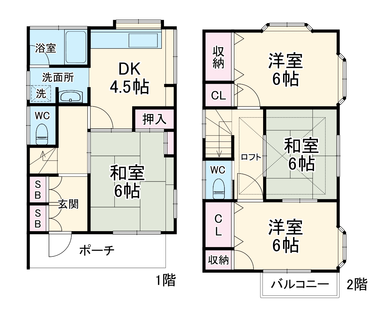 共和4丁目 貸戸建の間取り