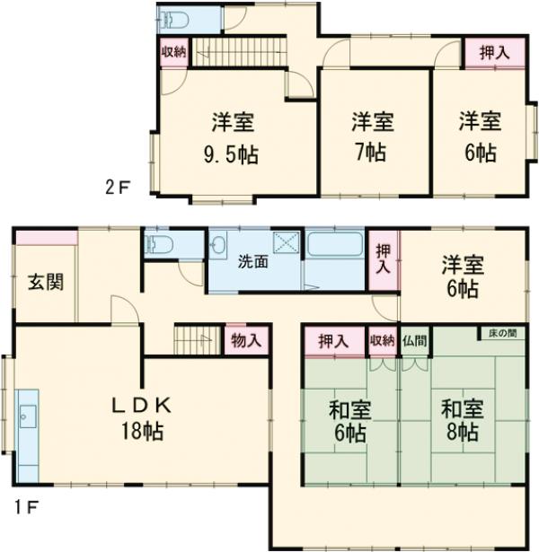 粕屋町花ヶ浦戸建の間取り