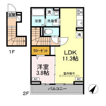 レーヴェ東戸倉Ⅰの間取り