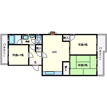 ハイツキャスティーB棟の間取り