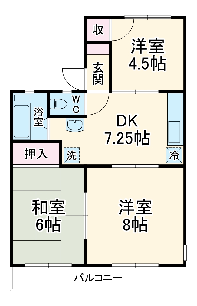 神取ハイツの間取り