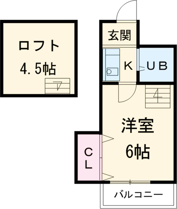 ＦＯＵＲ　ＧＲＥＥＮ　ＪＯＴＯ・104号室の間取り