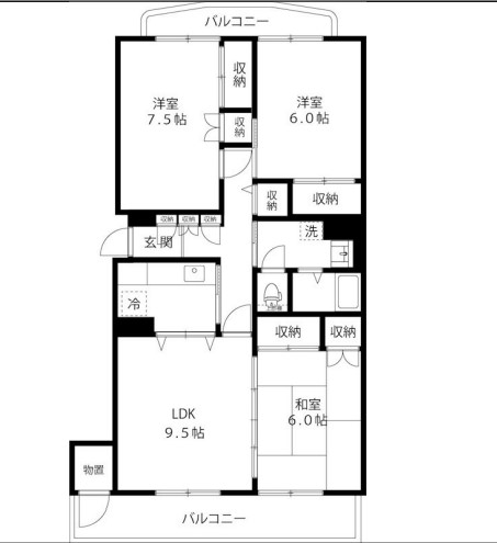 練馬関町第2社宅2号棟の間取り