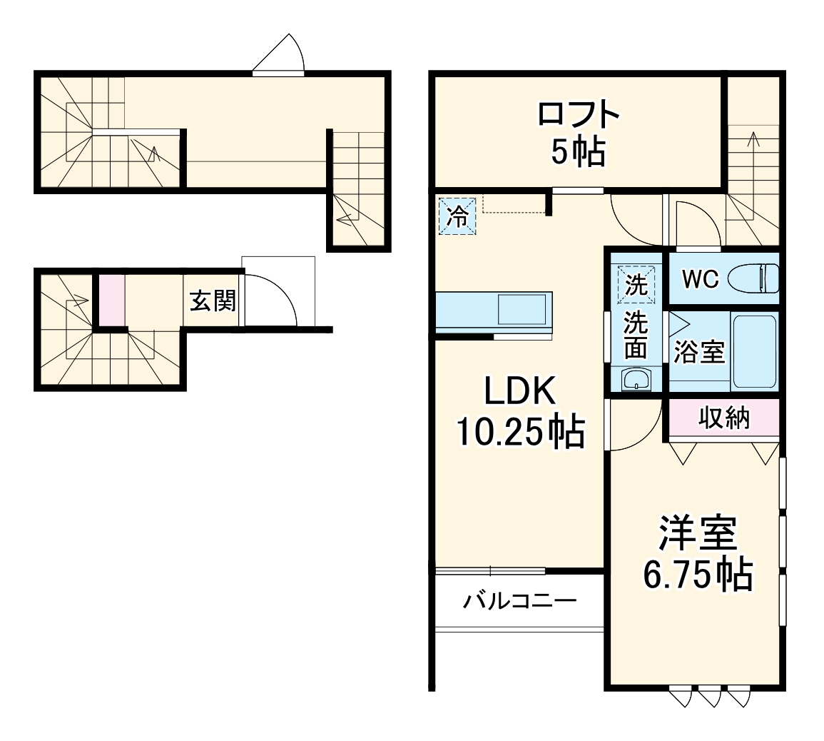 203号室の間取り