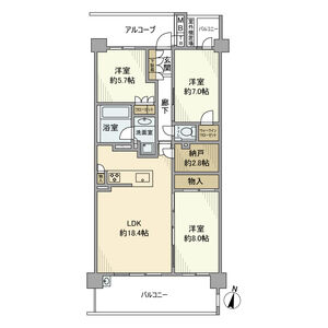 プラウド川名山ガーデンの間取り