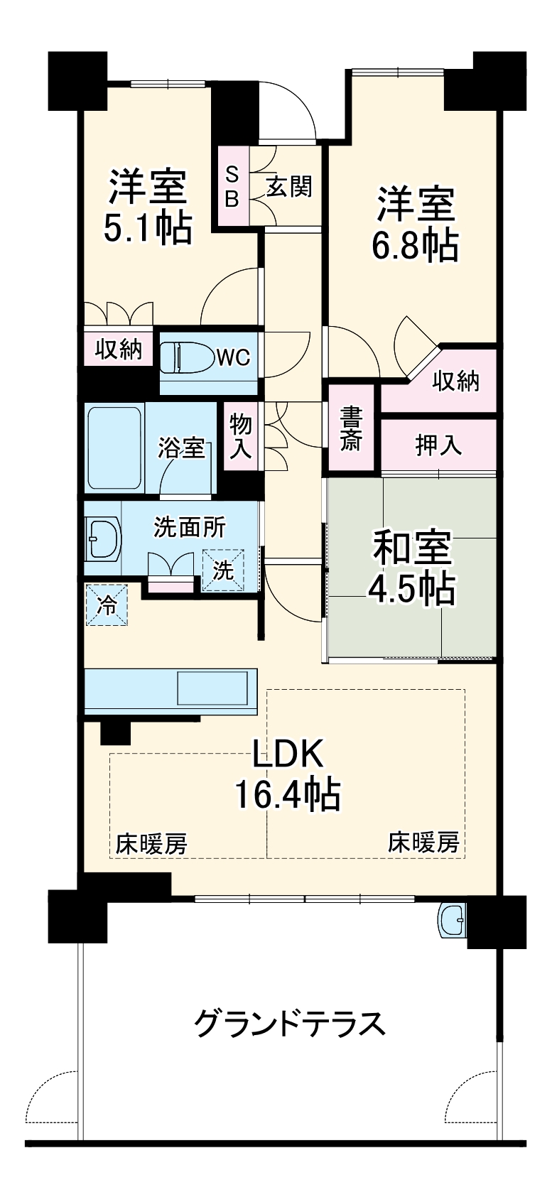 プラウド八事富士見の間取り