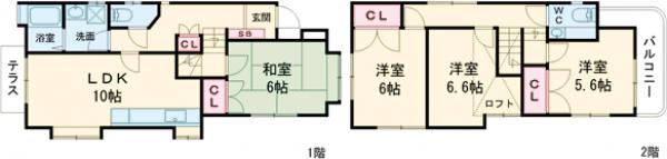 東町2丁目戸建の間取り