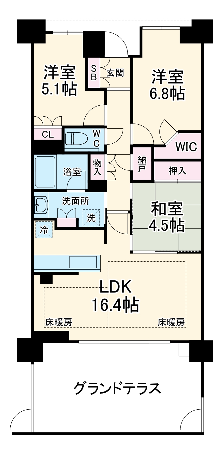 プラウド八事富士見の間取り