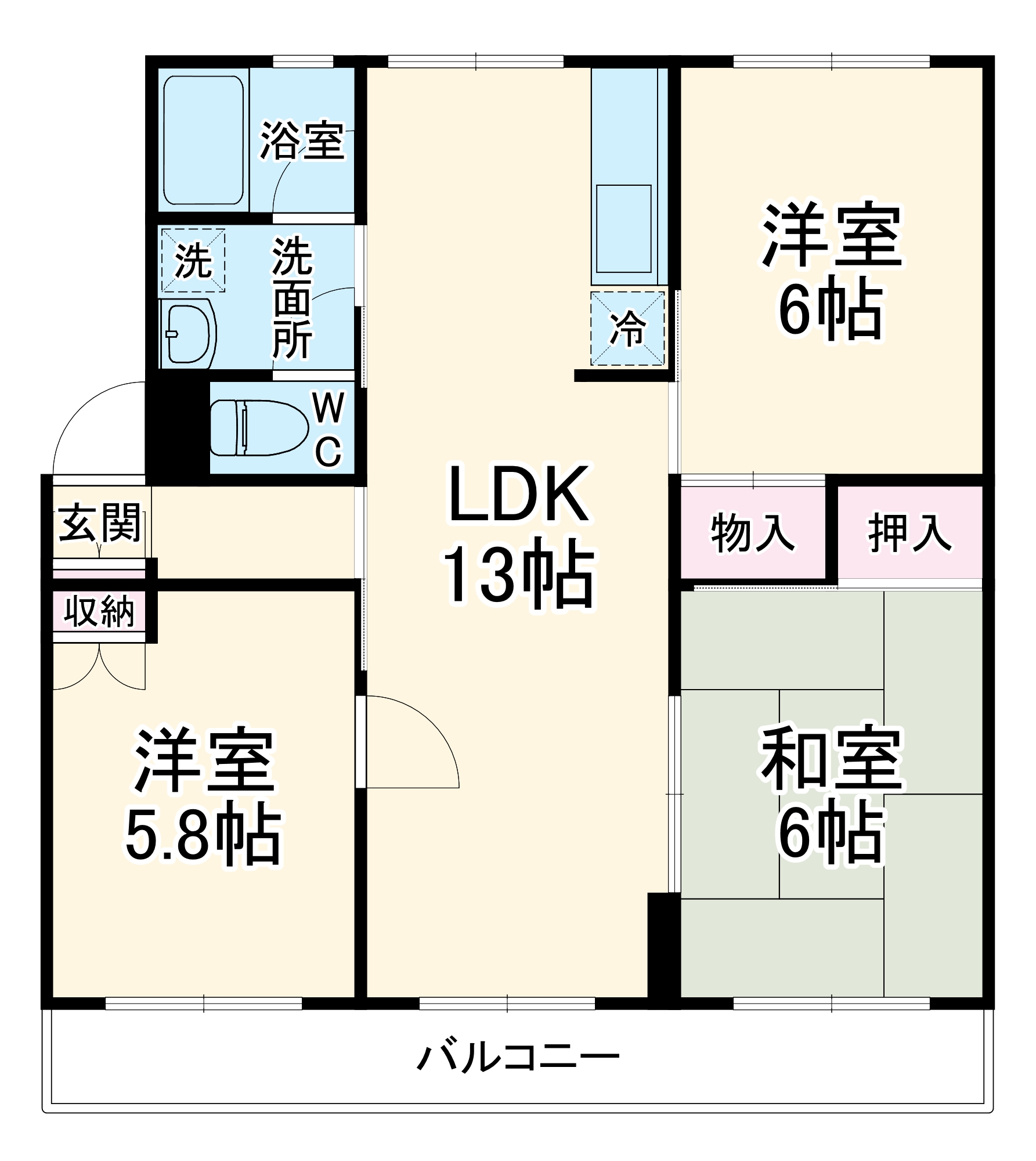 第2西形マンションの間取り