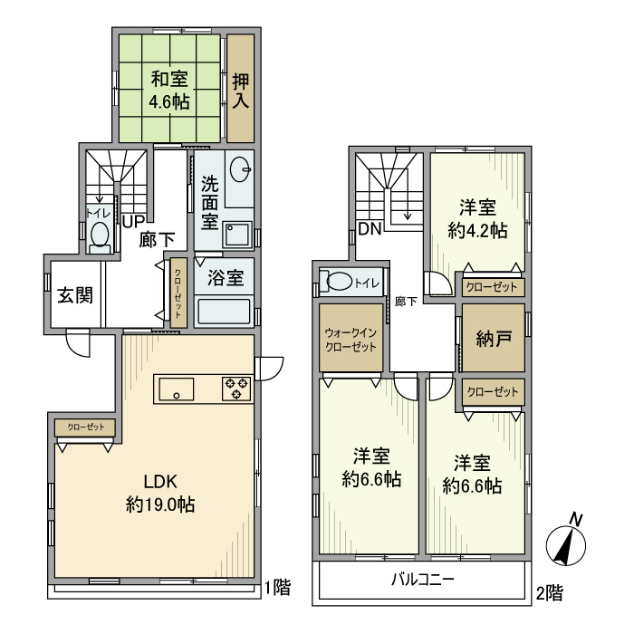 谷田町北屋下戸建・1号室の間取り