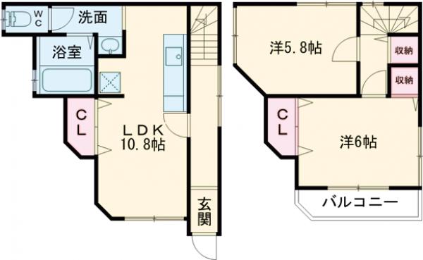 北葛西1丁目貸家の間取り