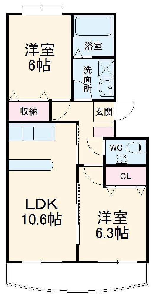 WEST COURT S棟の間取り