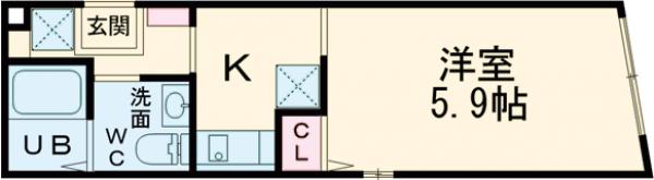 寿町の完工年月(2023年1月)築の賃貸マンションの間取り