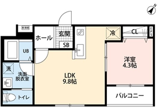 リーブルファイン新座大和田２号棟・203号室の間取り