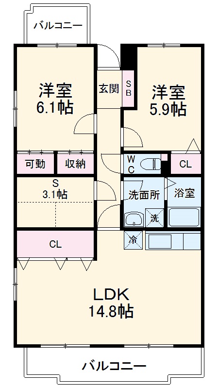 サンパティーク香貫の間取り