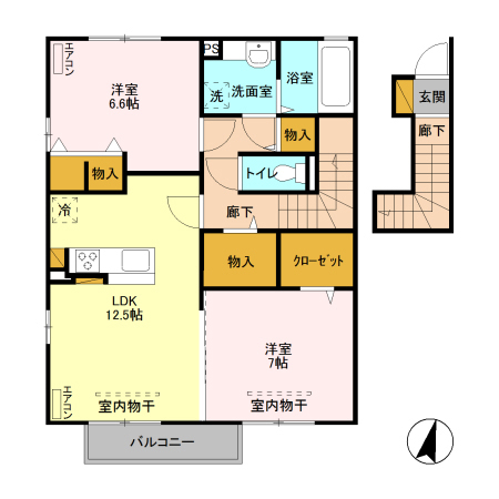 フォンティーヌ Aの間取り