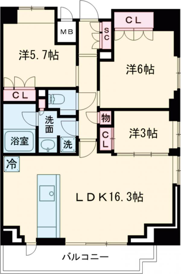 クレストコート池上の間取り