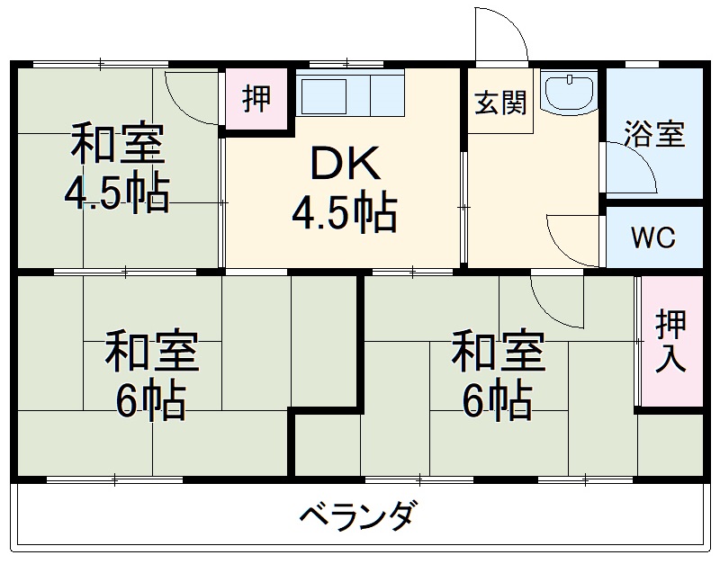 コーポ竹の花の間取り