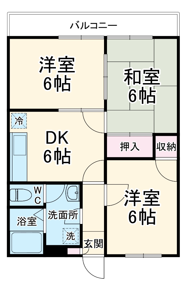 カネイチハイツA棟の間取り