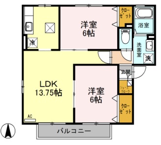 プランドールパピオンBの間取り