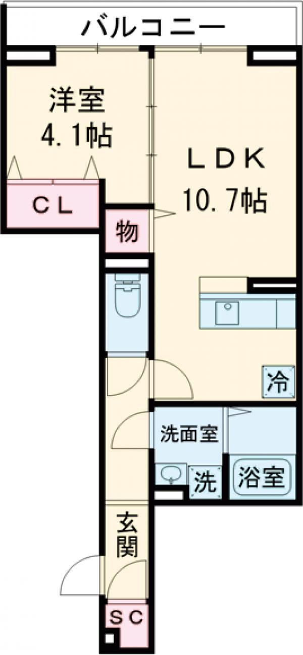Dフラット東平山 B棟の間取り