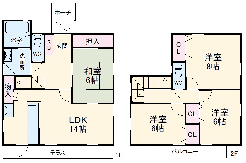 横町貸家の間取り