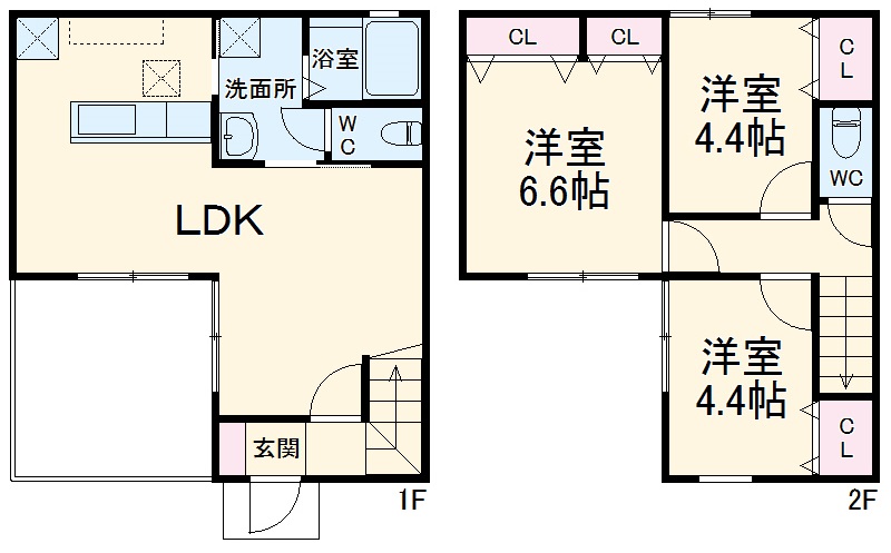 フルール・ルージュ 6号棟の間取り