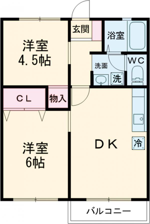 グリーンリバー駒井２号棟の間取り
