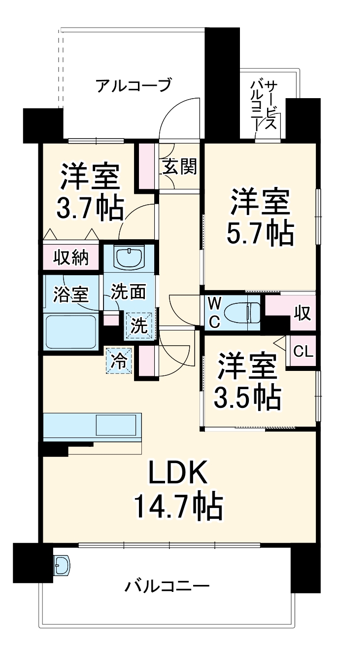 プレサンス ロジェ 名古屋浅間町ザ・レジデンスの間取り