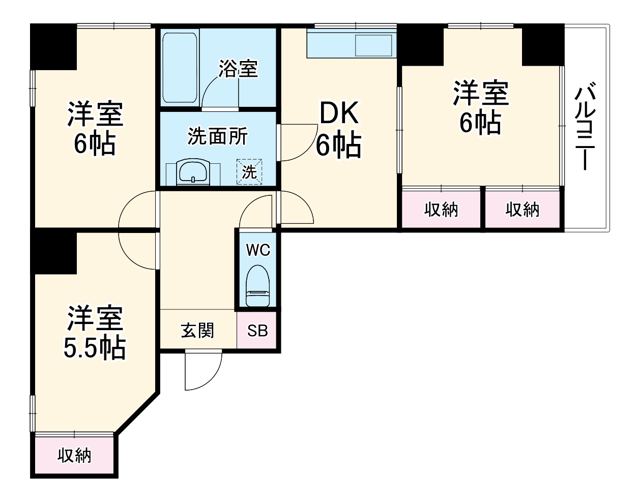 カーサビアンカクアトロの間取り