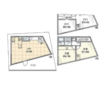 鵜の木戸建の間取り