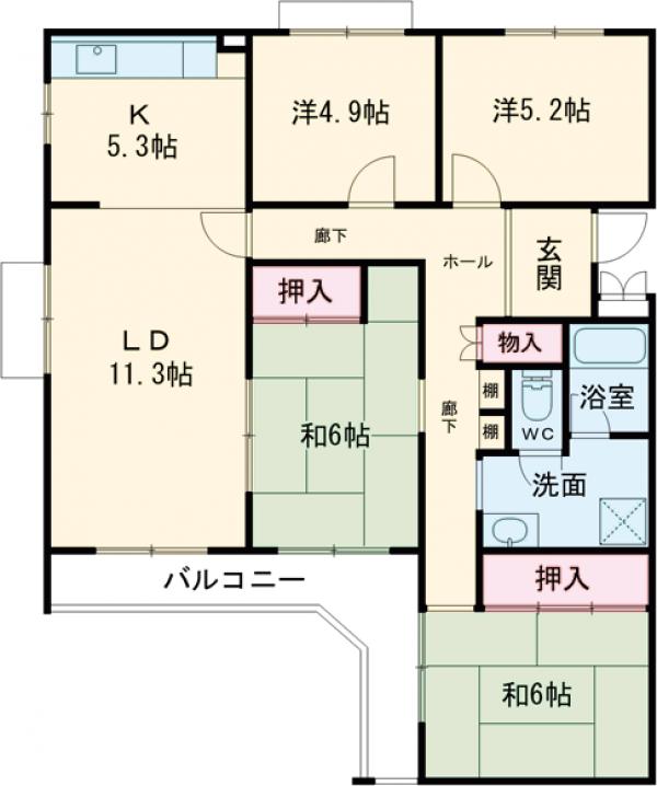エステート上水本町6号棟の間取り