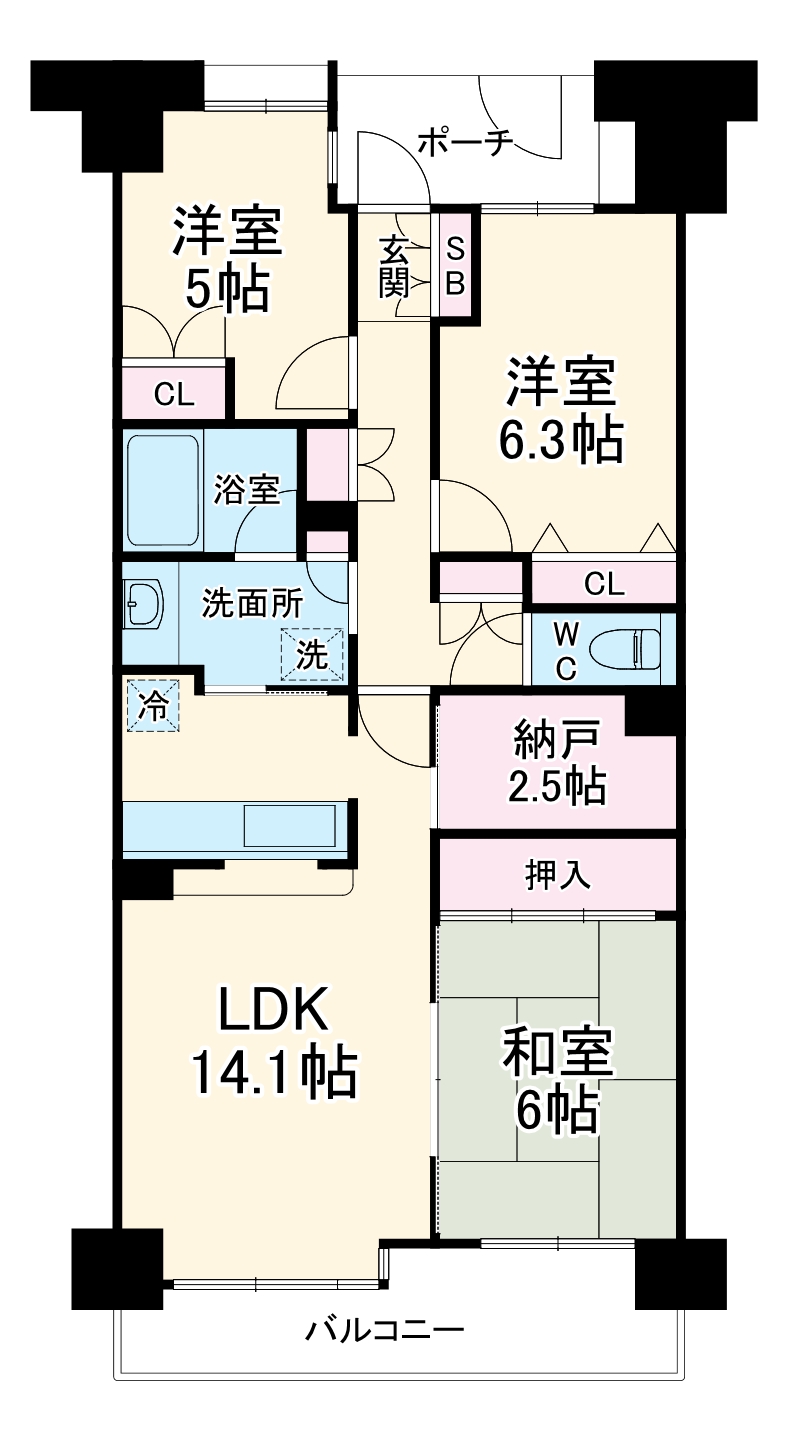 オーベル港北中川の間取り
