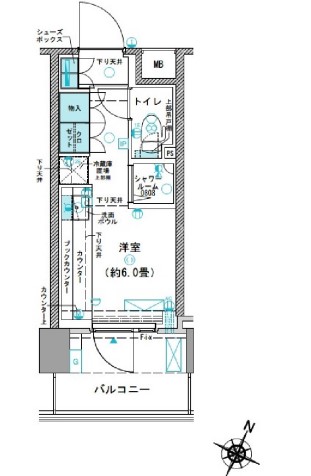 コムレジ赤羽　学生棟・469号室の間取り