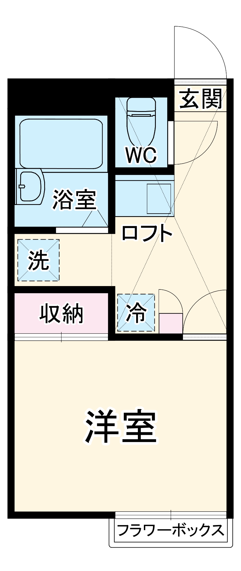 Hills Hanamizuki・104号室の間取り