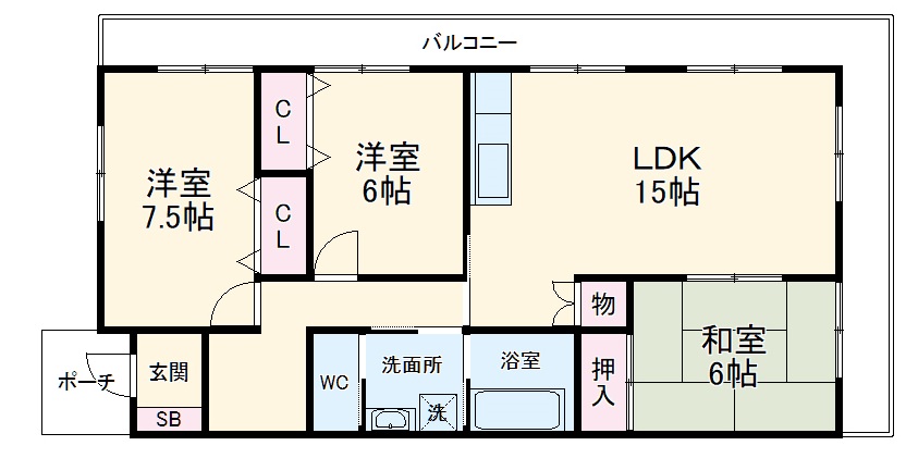 ソワサントUTRⅡの間取り
