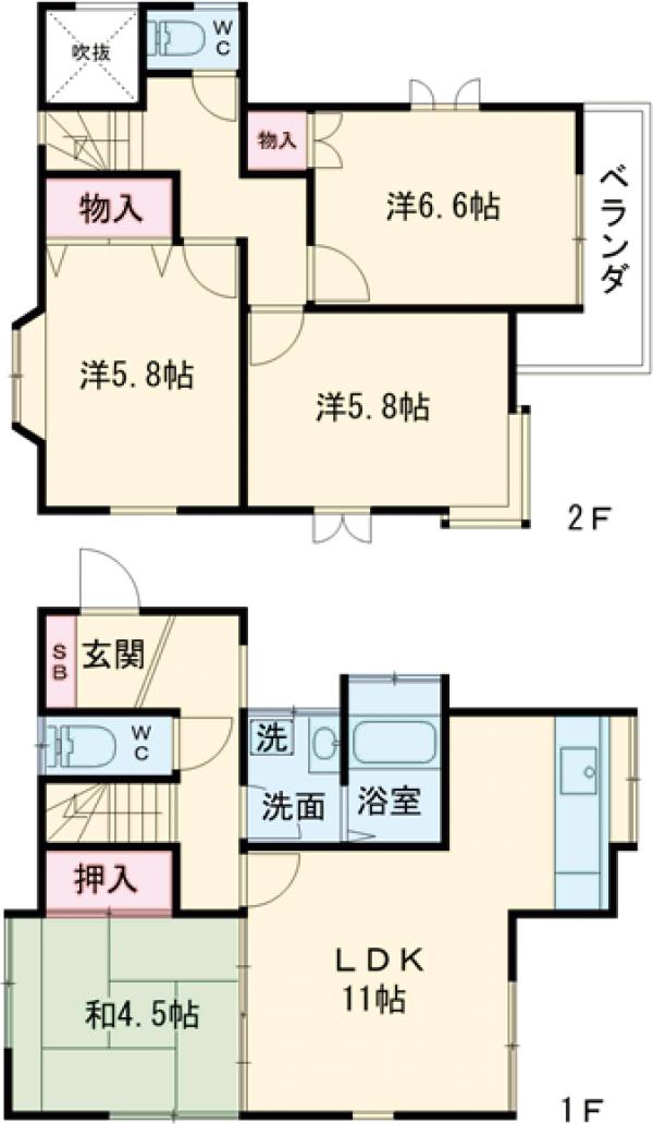 瀬田5丁目貸家の間取り