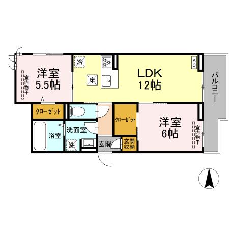 ボヌール・301号室の間取り